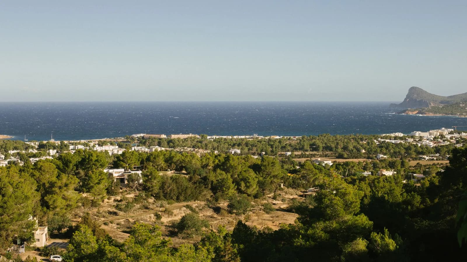 The coast and green interior of Ibiza