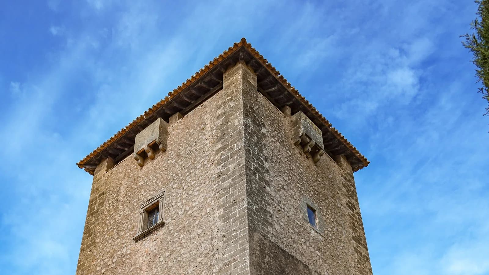 A historic stone tower on Ibiza