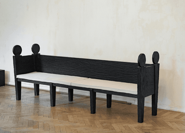 Wooden “lovers sofa”