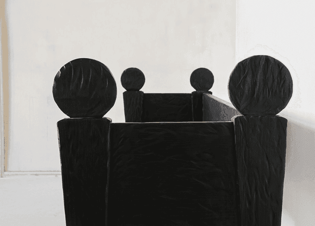 Wooden “lovers sofa”