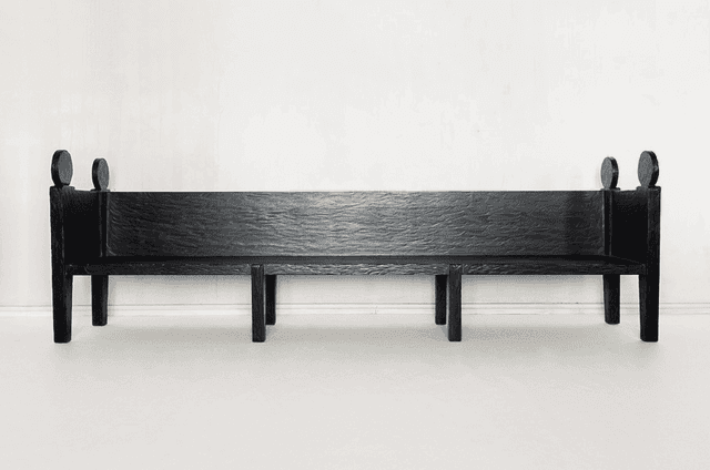 Wooden “lovers sofa”