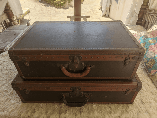 2 Authentic Louis Vuitton Suitcases circa 1920